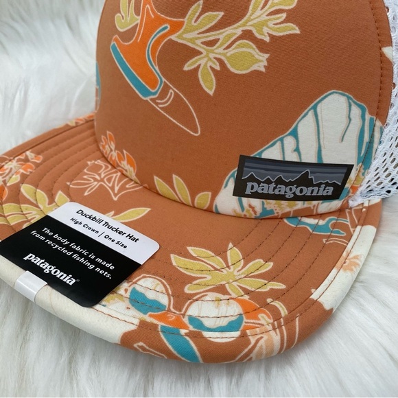 New with Tag Patagonia Women's Orange Duckbill Trucker one size hat - Picture 2 of 4